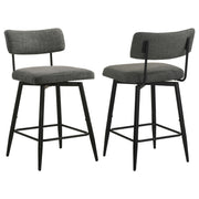 Levine Fabric Upholstered Swivel Counter Chair Grey (Set of 2) - 193189CHR