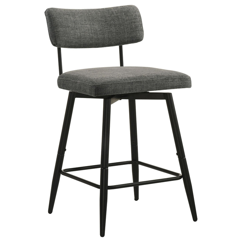 Levine Fabric Upholstered Swivel Counter Chair Grey (Set of 2) - 193189CHR