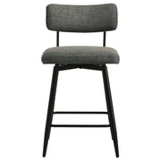 Levine Fabric Upholstered Swivel Counter Chair Grey (Set of 2) - 193189CHR