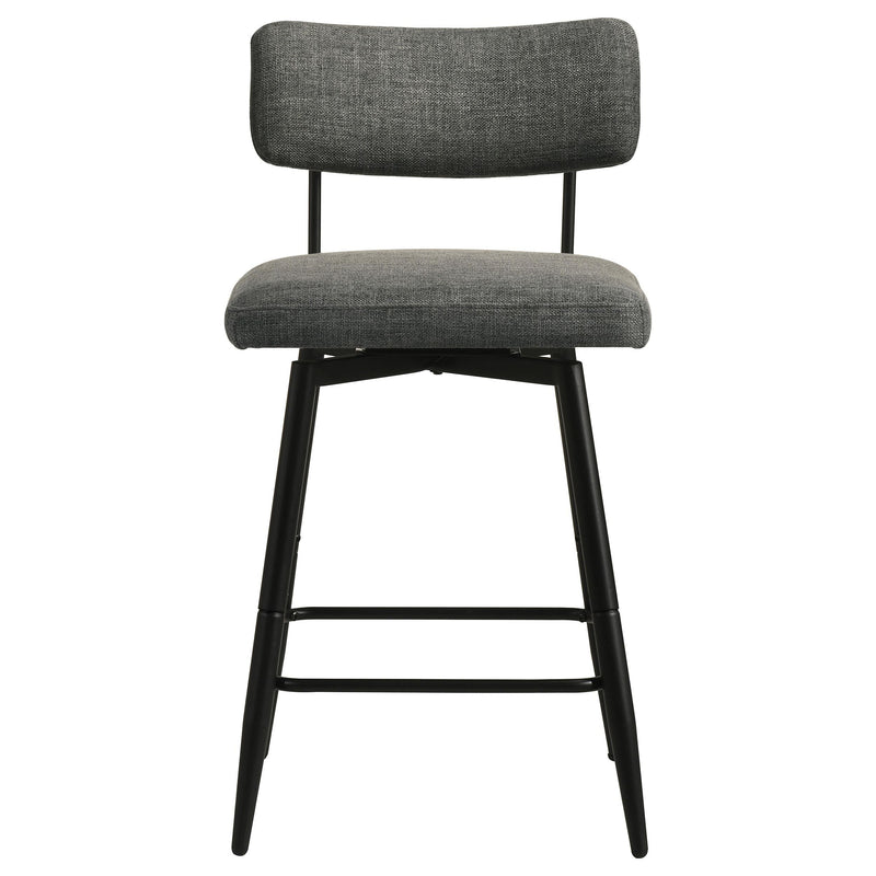 Levine Fabric Upholstered Swivel Counter Chair Grey (Set of 2) - 193189CHR
