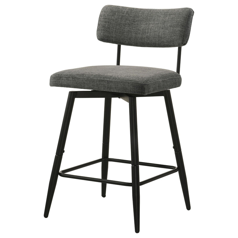 Levine Fabric Upholstered Swivel Counter Chair Grey (Set of 2) - 193189CHR