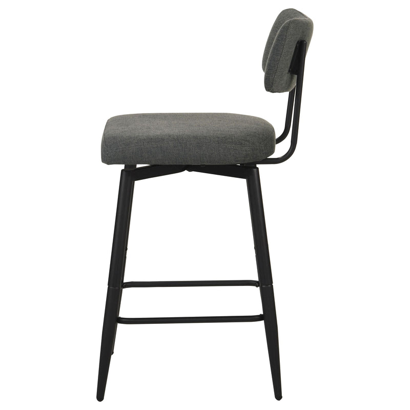 Levine Fabric Upholstered Swivel Counter Chair Grey (Set of 2) - 193189CHR
