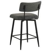 Levine Fabric Upholstered Swivel Counter Chair Grey (Set of 2) - 193189CHR