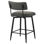 Levine Fabric Upholstered Swivel Counter Chair Grey (Set of 2) - 193189CHR