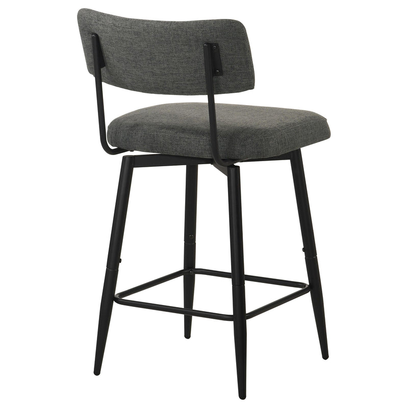 Levine Fabric Upholstered Swivel Counter Chair Grey (Set of 2) - 193189CHR
