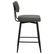 Levine Fabric Upholstered Swivel Counter Chair Grey (Set of 2) - 193189CHR