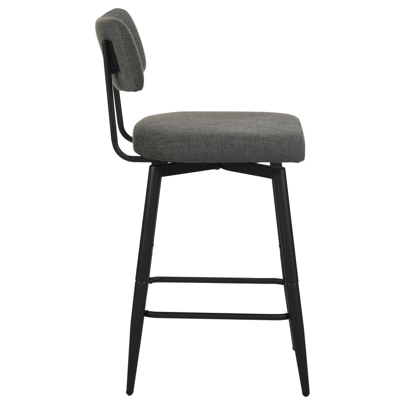 Levine Fabric Upholstered Swivel Counter Chair Grey (Set of 2) - 193189CHR
