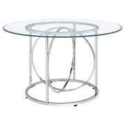Levy 48-inch Round Glass Top Dining Table Chrome - 115240CHR
