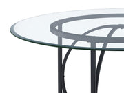 Levy 48-inch Round Glass Top Dining Table Matte Black - 115240BLK