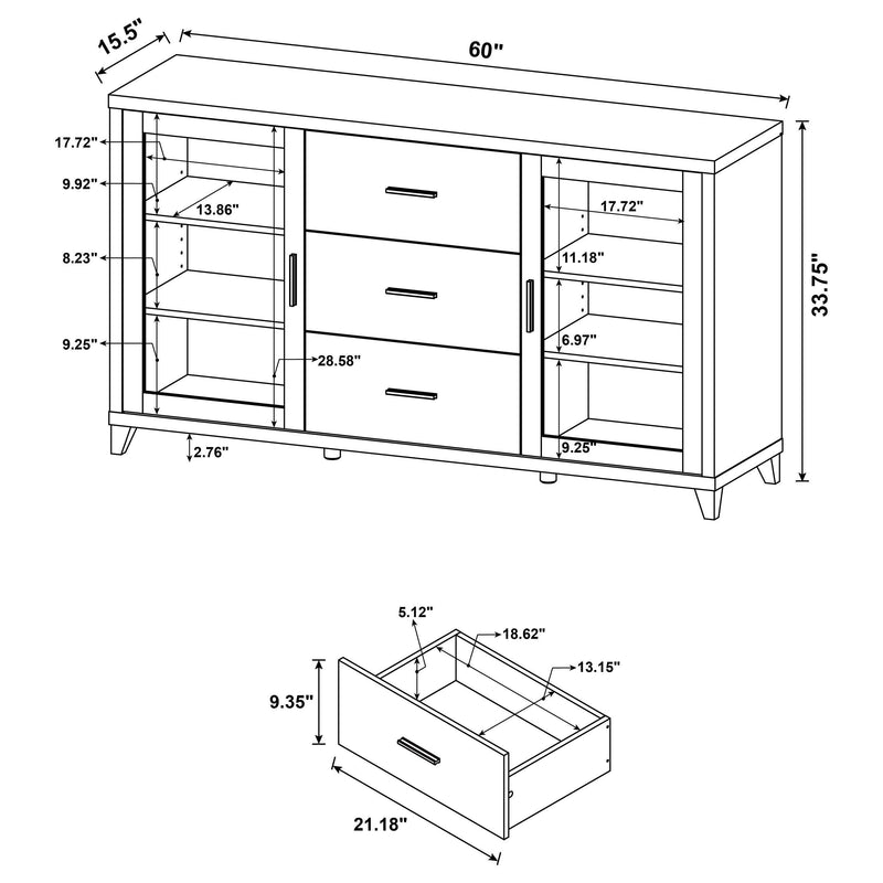 Lewes 2-door Engineered Wood 60-inch TV Stand Cappuccino - 700881
