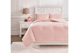 Lexann Pink/White/Gray Full Comforter Set - Gate FurnitureOther Products