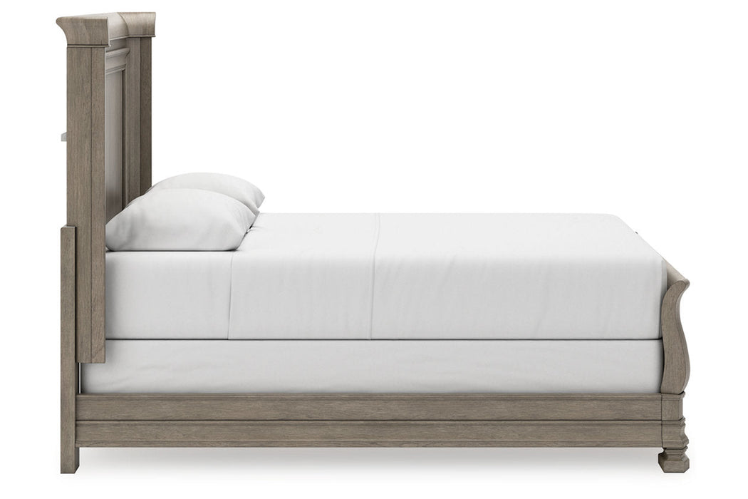 Lexorne Gray Queen Sleigh Bed - Gate FurnitureQueen Bed