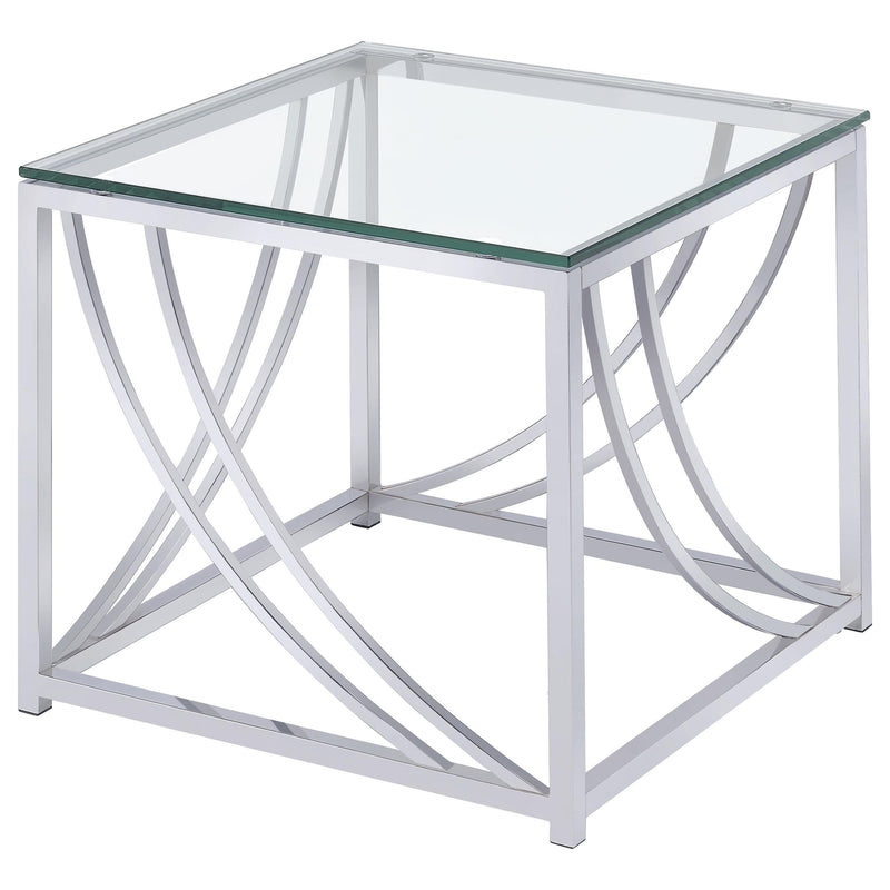 Lille 2-piece Glass Top Coffee And End Table Set Chrome - 720498-S2