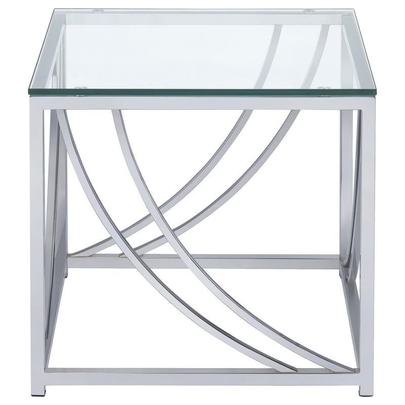 Lille 2-piece Glass Top Coffee And End Table Set Chrome - 720498-S2