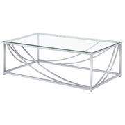 Lille 2-piece Glass Top Coffee And End Table Set Chrome - 720498-S2