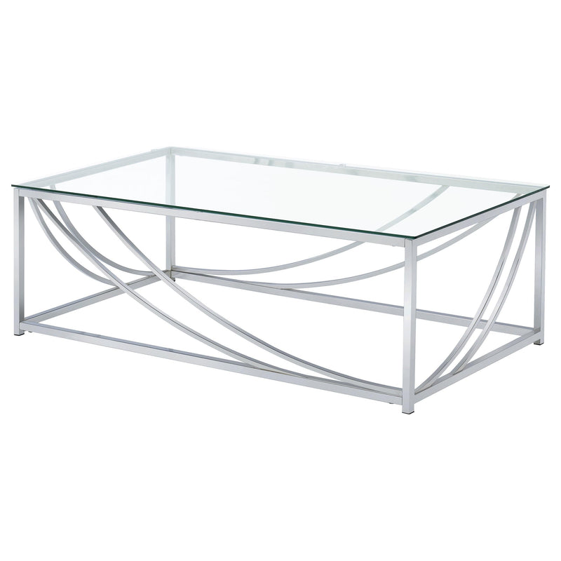 Lille 2-piece Glass Top Coffee And End Table Set Chrome - 720498-S2