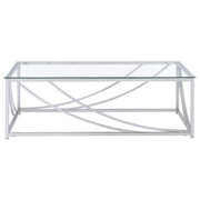Lille 2-piece Glass Top Coffee And End Table Set Chrome - 720498-S2