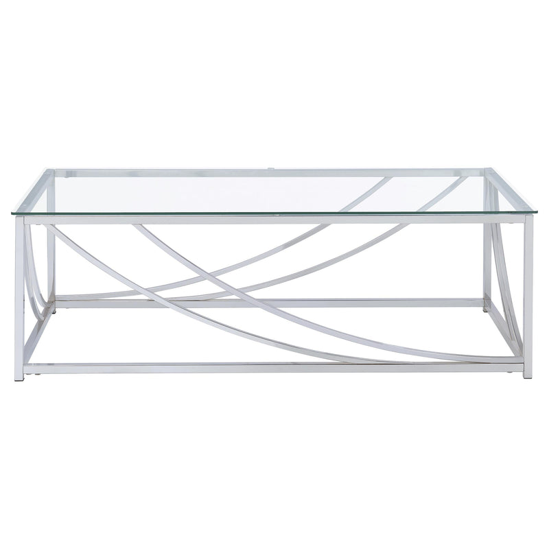 Lille 2-piece Glass Top Coffee And End Table Set Chrome - 720498-S2