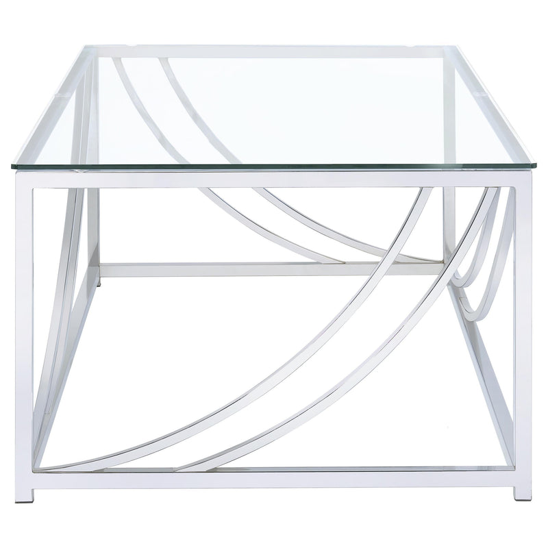 Lille 2-piece Glass Top Coffee And End Table Set Chrome - 720498-S2