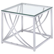Lille 3-piece Glass Top Coffee And End Table Set Chrome - 720498-S3