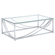 Lille 3-piece Glass Top Coffee And End Table Set Chrome - 720498-S3