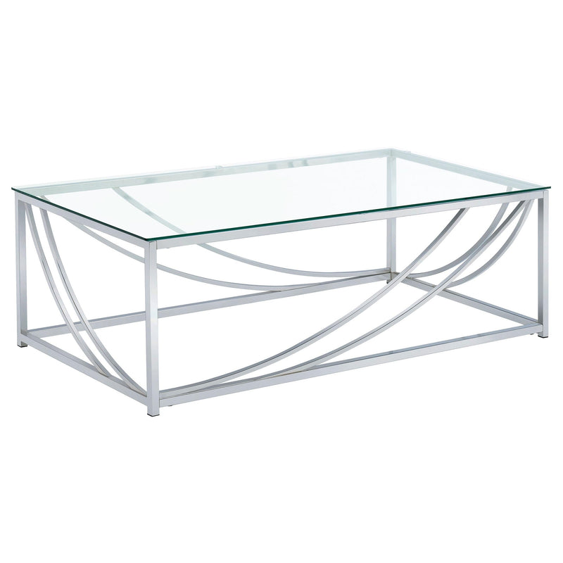 Lille 3-piece Glass Top Coffee And End Table Set Chrome - 720498-S3