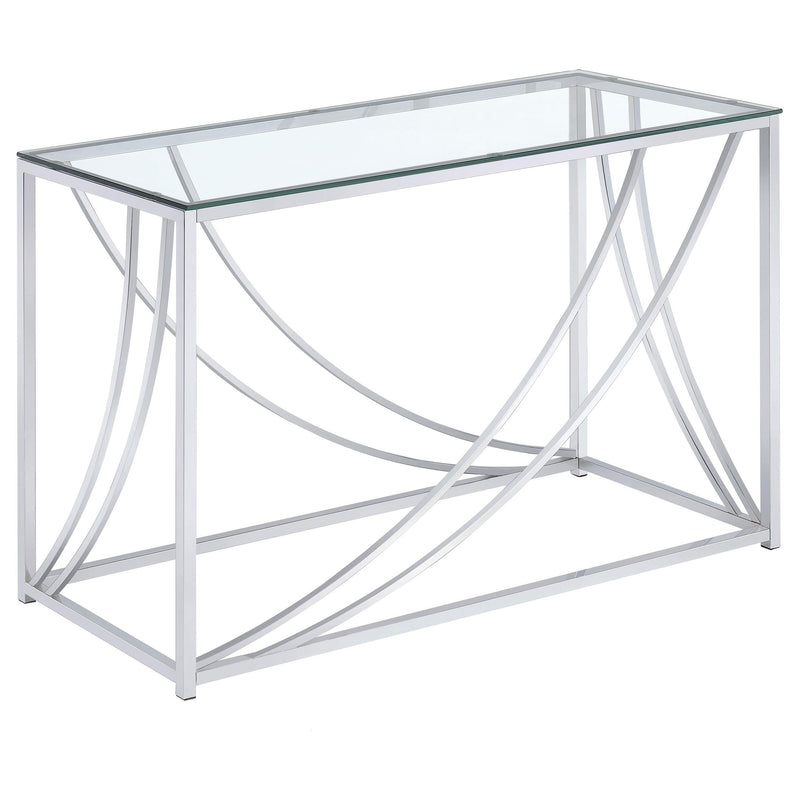 Lille Glass Top Entryway Console Table Accents Chrome - 720499