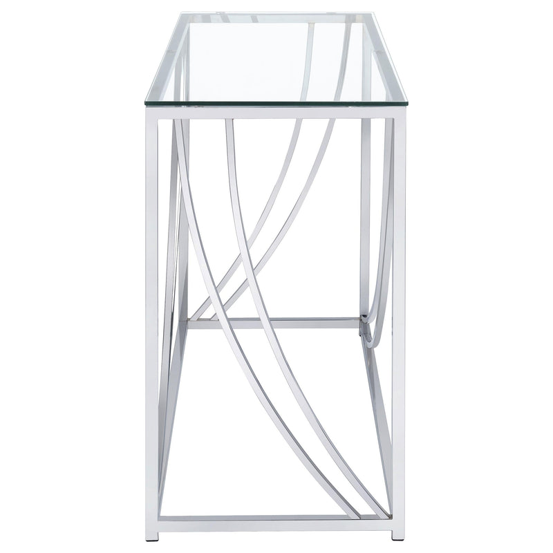 Lille Glass Top Entryway Console Table Accents Chrome - 720499