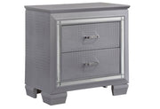Lillian Silver LED Nightstand - Lara FurnitureNightstand