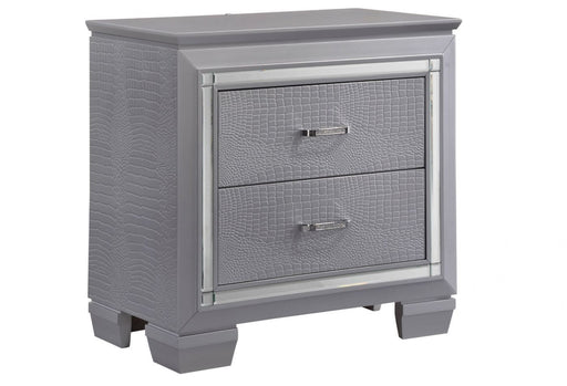 Lillian Silver LED Nightstand - Lara FurnitureNightstand