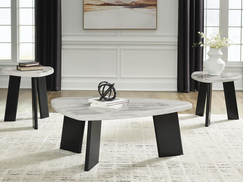 Lilyberg Gray/Black Table (Set of 3) - T389-13