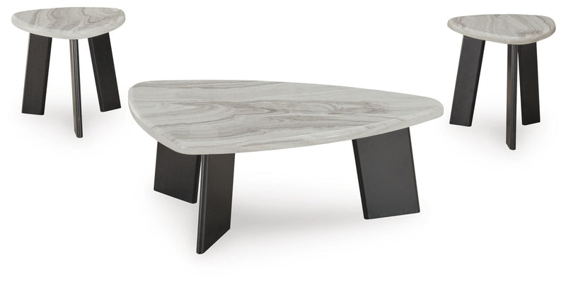 Lilyberg Gray/Black Table (Set of 3) - T389-13
