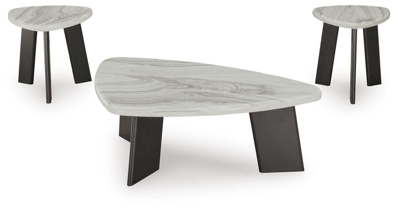 Lilyberg Gray/Black Table (Set of 3) - T389-13