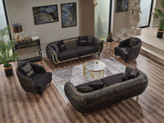 Lima 3-pieces (Sofa & Loveseat & Chair) Livingroom Set Black in Black - 101-LIM-BLACK-321