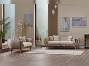 Lima 3-pieces (Sofa & Loveseat & Chair) Livingroom Set Cream in Cream - 101-LIM-CREAM-321