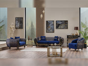 Lima Stationary Loveseat Blue in Blue - 101-LIM-BLUE-2