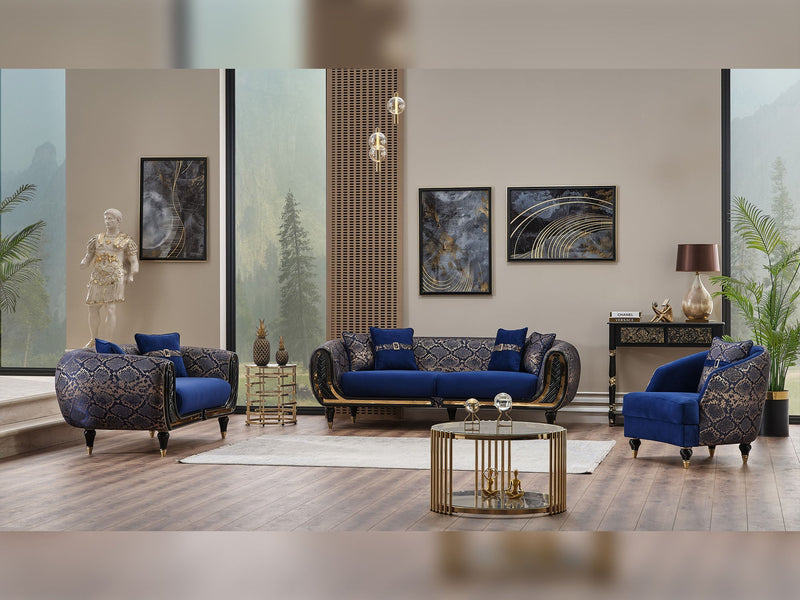 Lima Stationary Loveseat Blue in Blue - 101-LIM-BLUE-2