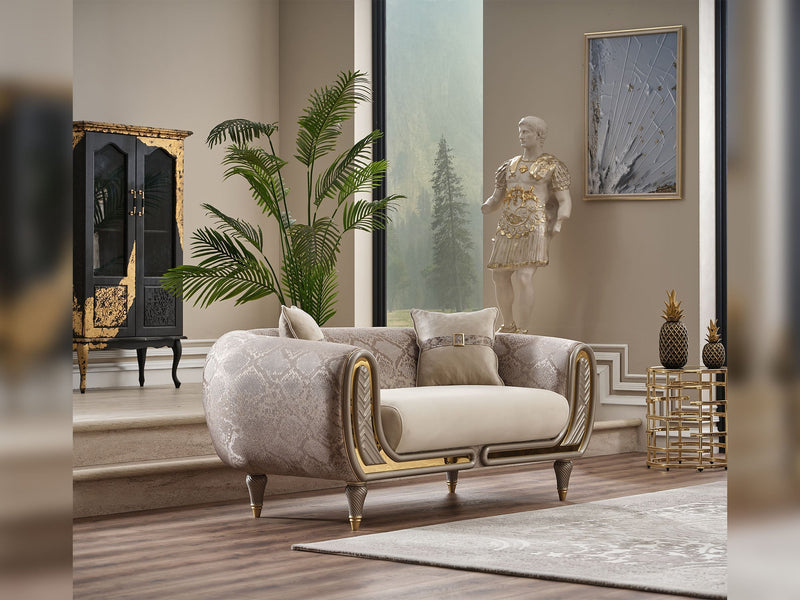 Lima Stationary Loveseat Cream in Cream - 101-LIM-CREAM-2