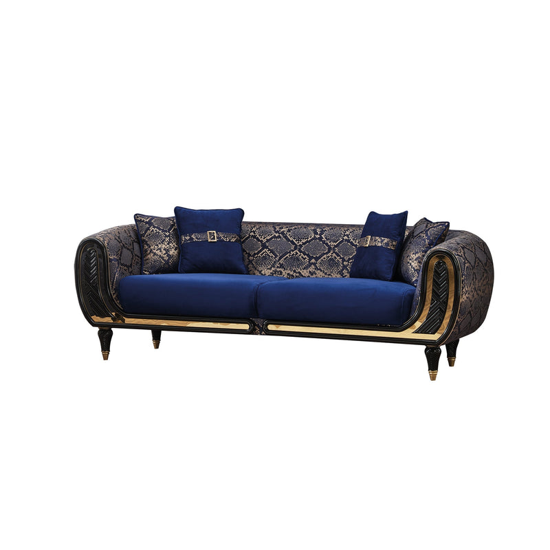 Lima Stationary Sofa Blue in Blue - 101-LIM-BLUE-3