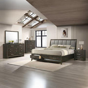 Linden - Gray King Bed, Dresser, Mirror, Nightstand - B324-KDMN