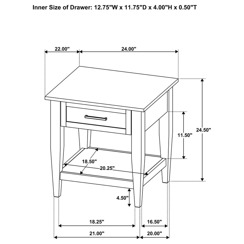 Lindenton 1-drawer Wood Occasional Side End Table Blonde - 722757