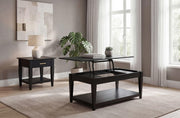 Lindenton 2-piece Wood Lift-Top Coffee and End Table Set Black - 722728-S2