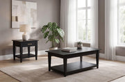 Lindenton 2-piece Wood Lift-Top Coffee and End Table Set Black - 722728-S2