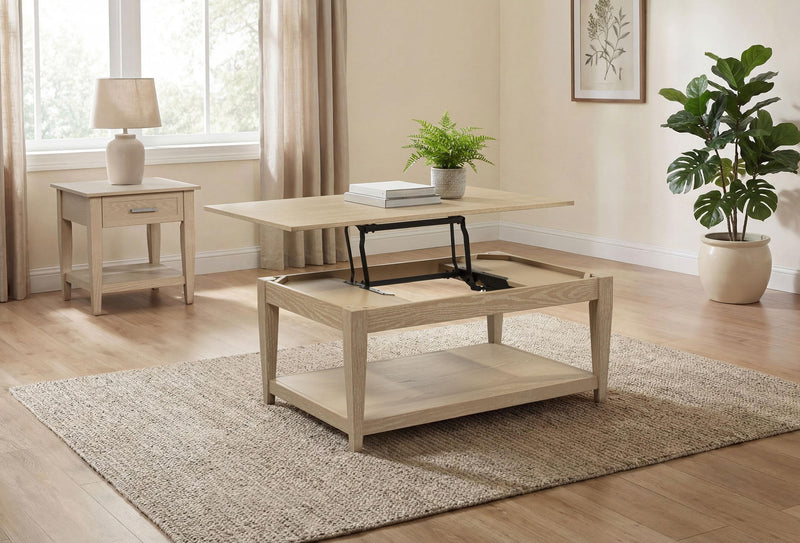 Lindenton 2-piece Wood Lift-Top Coffee and End Table Set Blonde - 722758-S2