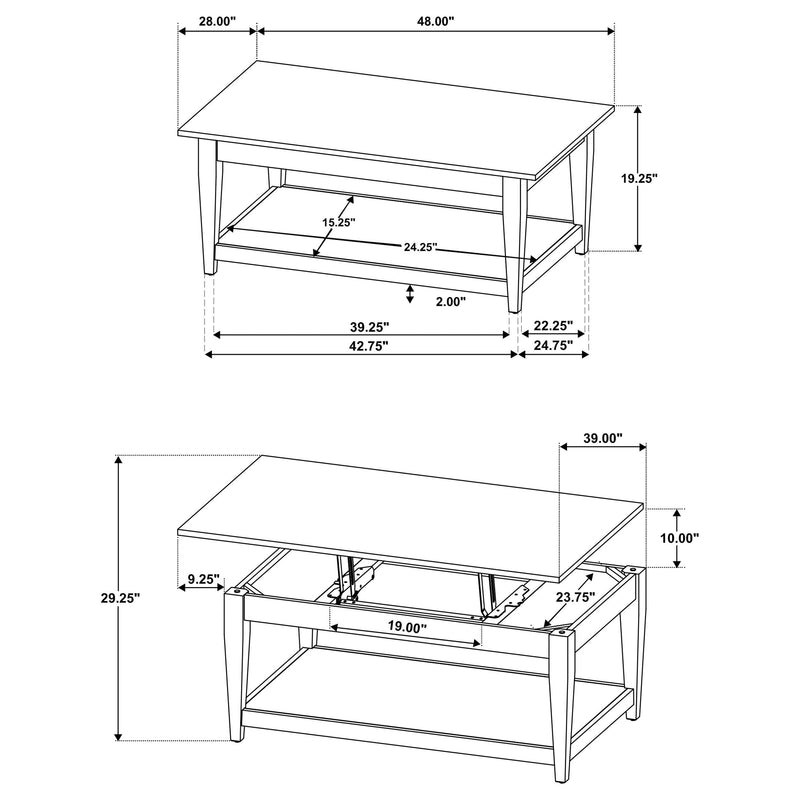 Lindenton 3-piece Wood Lift-Top Coffee and End Table Set Blonde - 722758-S3