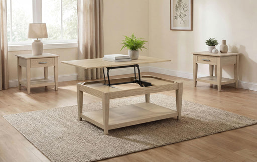 Lindenton 3-piece Wood Lift-Top Coffee and End Table Set Blonde - 722758-S3