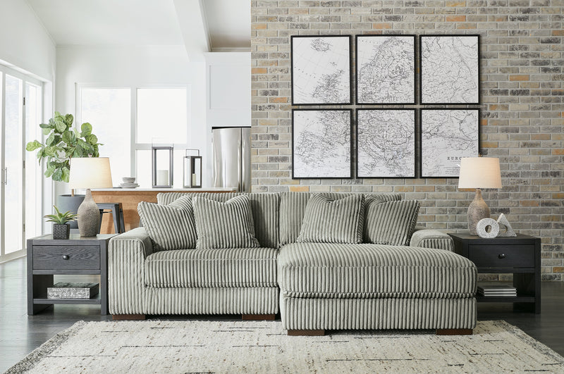Lindyn Fog 2-Piece Sectional with Ottoman from Ashley - Lara Furniture