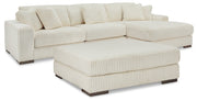Lindyn 3-Piece Sectional with Ottoman in Ivory - PKG016104