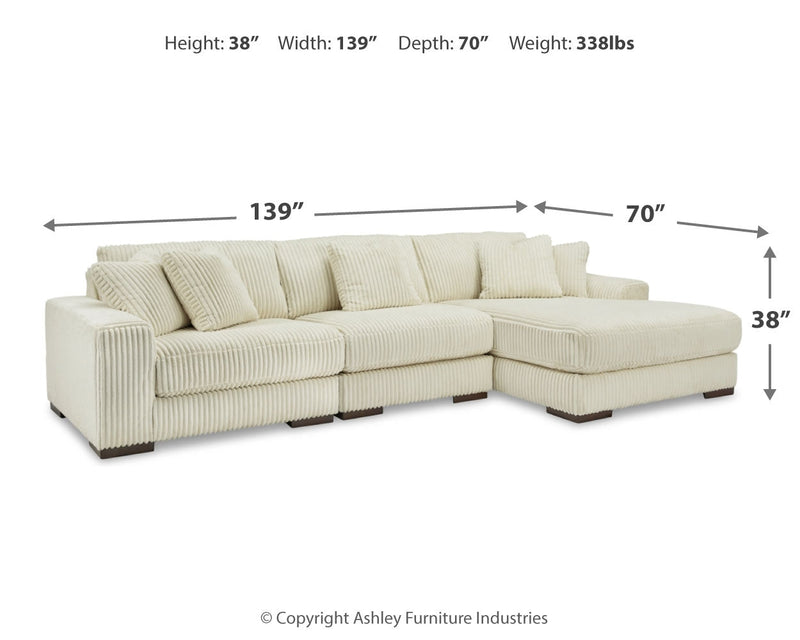 Lindyn Ivory 3-Piece Sectional with Ottoman from Ashley - Lara Furniture