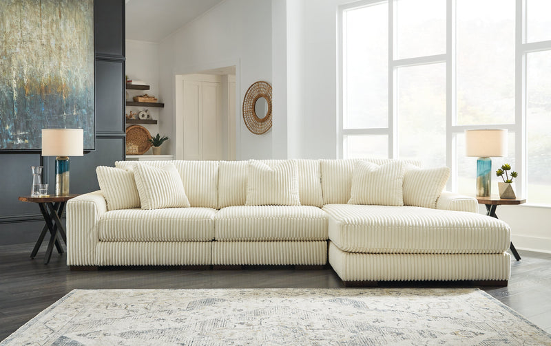 Lindyn Ivory 3-Piece Sectional with Ottoman from Ashley - Lara Furniture